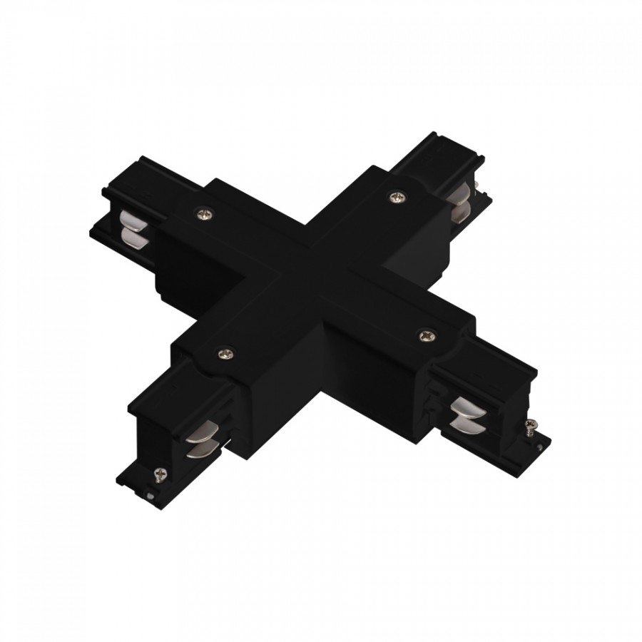 Conector em X Preto | Calha Electrificada 4 vias