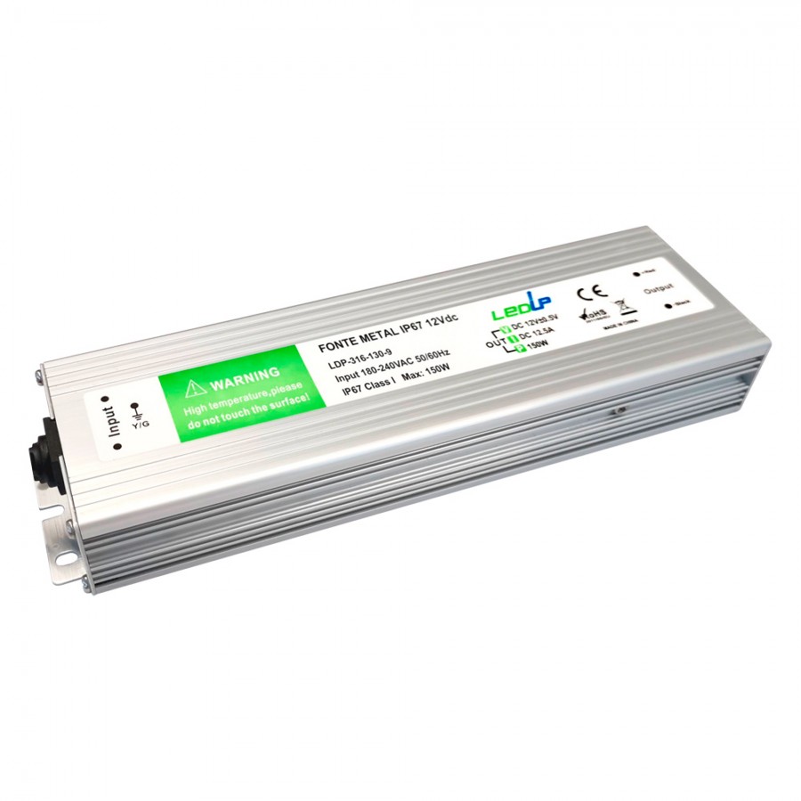Fonte Metal IP67 12.5A 150W | 12Vdc