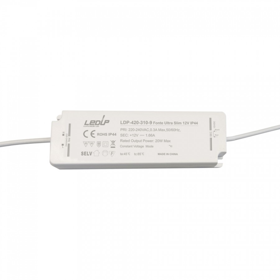Fonte ULTRA SLIM IP44 1.66A 20W | 12Vdc