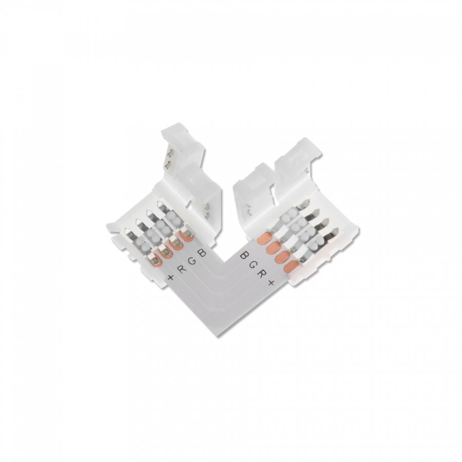 Conector União em L para Fita LED RGB de 10mm
