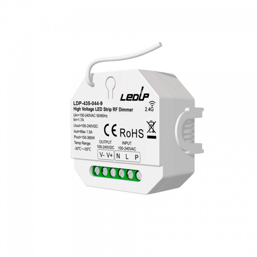 Controlador 1 Canal RF + PUSH DIM | Fita LED 230V