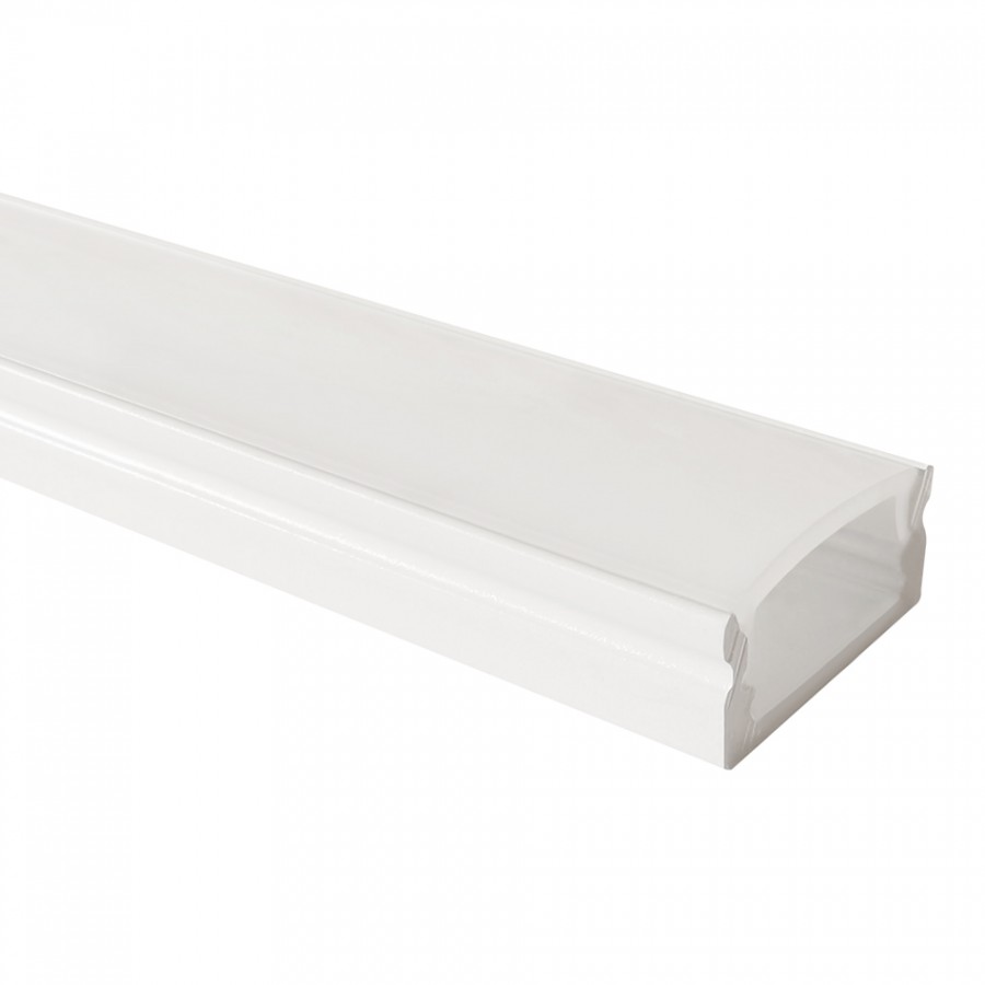 Perfil em U Baixo Branco | Difusor Opalino