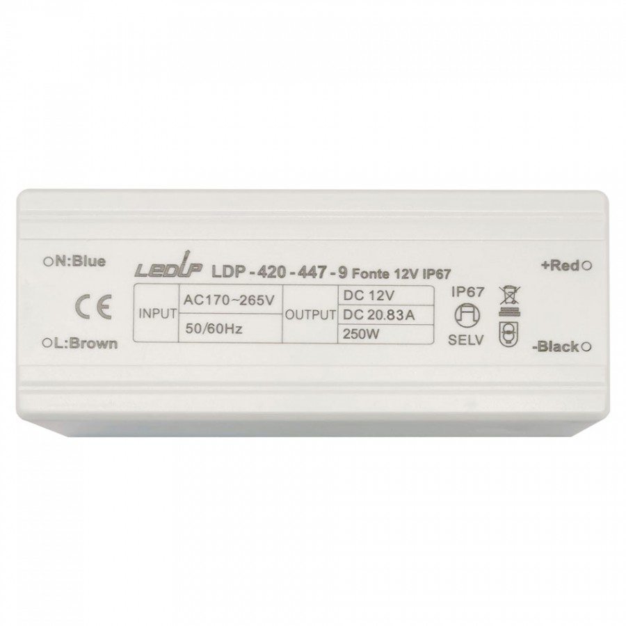 Fonte Plástico IP67 20.83A 250W | 12Vdc