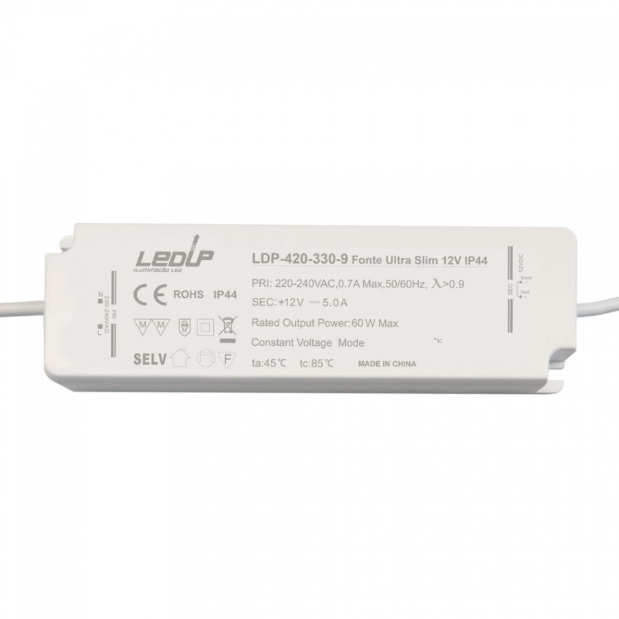 Fonte ULTRA SLIM IP44 5A 60W | 12Vdc